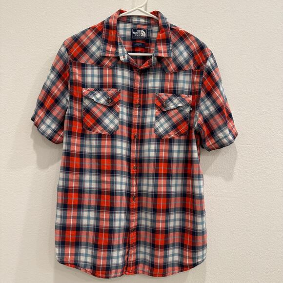 The North Face Other - The North Face Mens Large Red Plaid Shirt Short Sleeve ButtonUp Camping Gorpcore